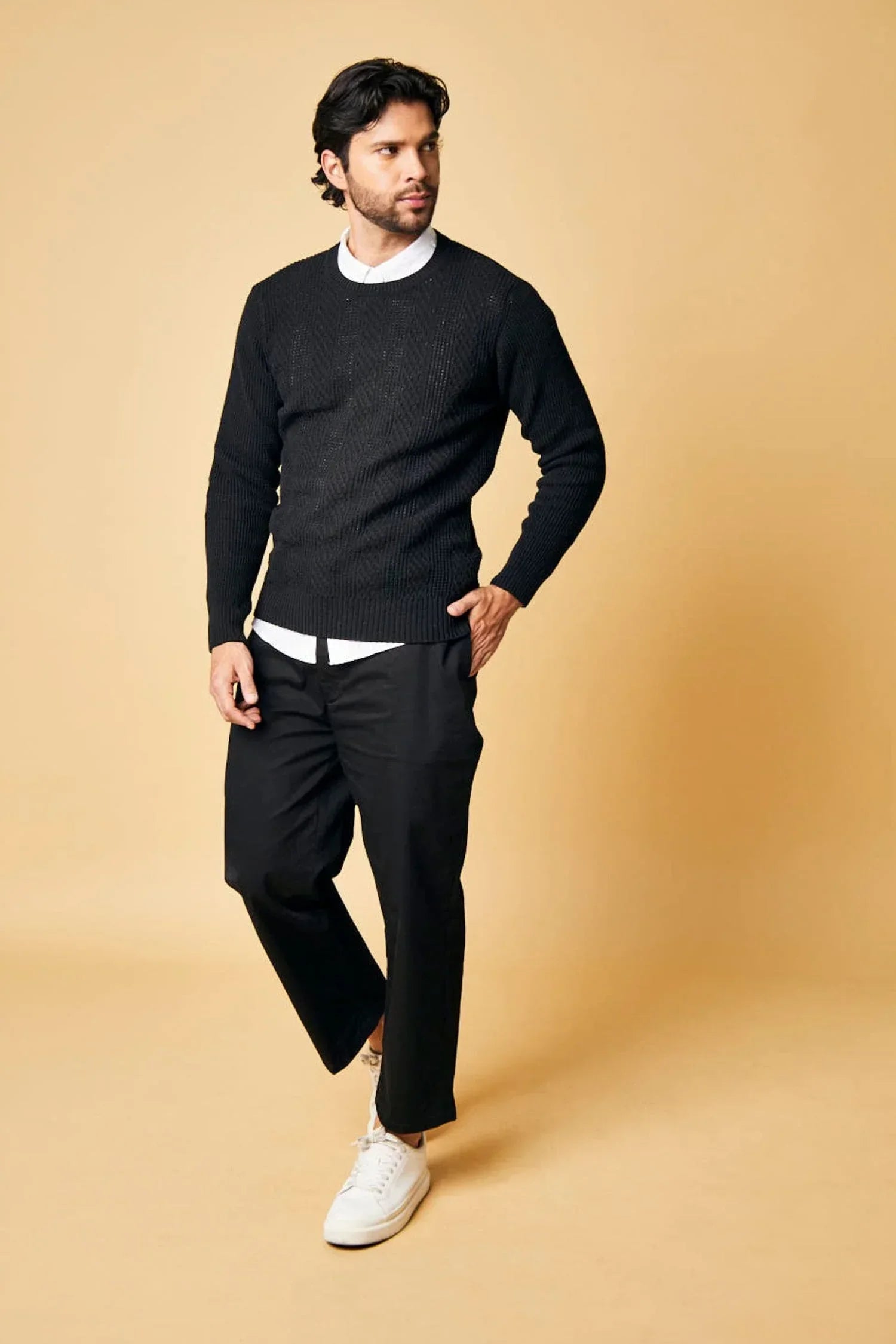 Suéter Cajicá en algodón regenerado trenzado perlado – Hombre